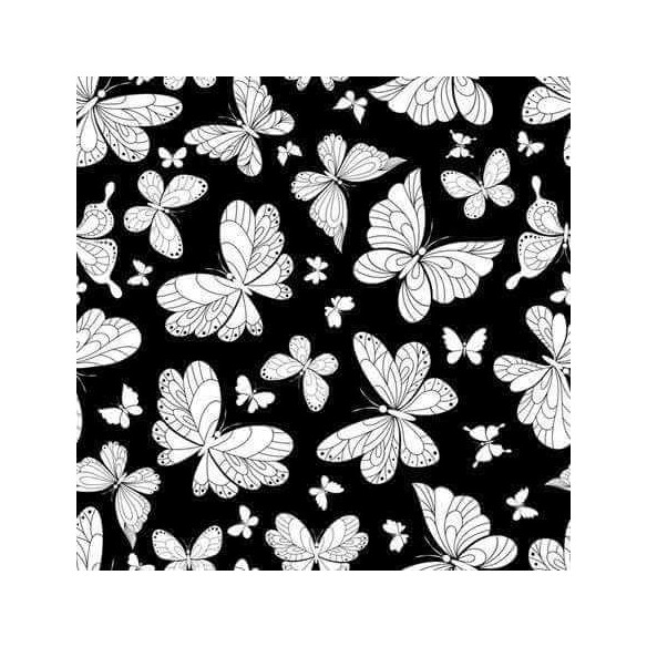 Papel de Parede Adesivo Borboleta Branco e Preto 193608005