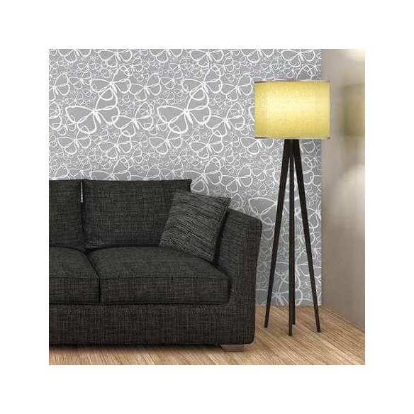 Papel de Parede Adesivo Borboleta Cinza 176623784