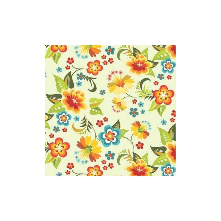 Papel de Parede Adesivo  Floral Amarelo 1309