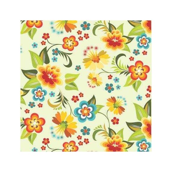 Papel de Parede Adesivo  Floral Amarelo 1309
