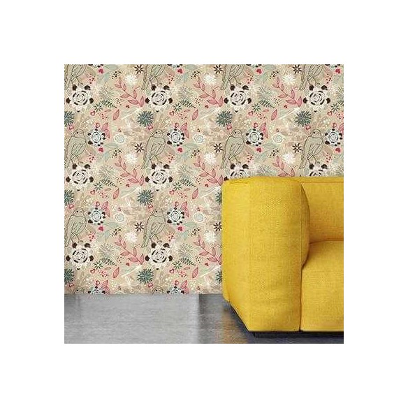 Papel de Parede Adesivo  Floral Bege 210132