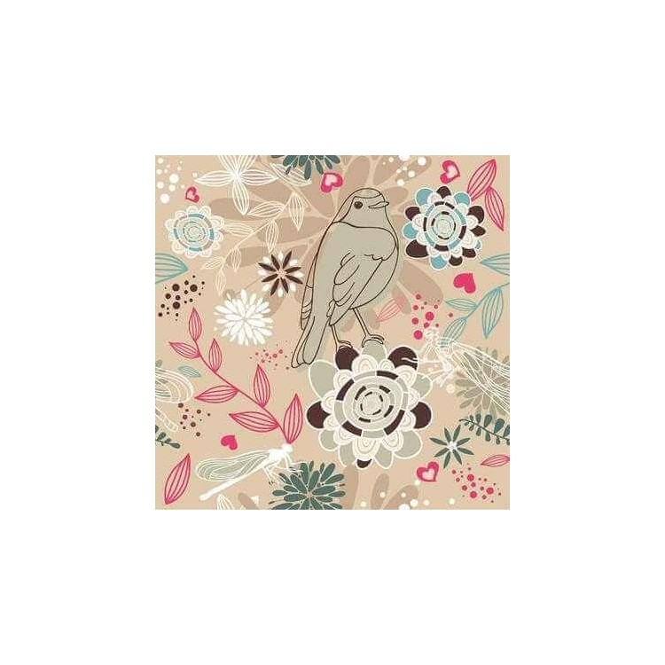 Papel de Parede Adesivo  Floral Bege 210132
