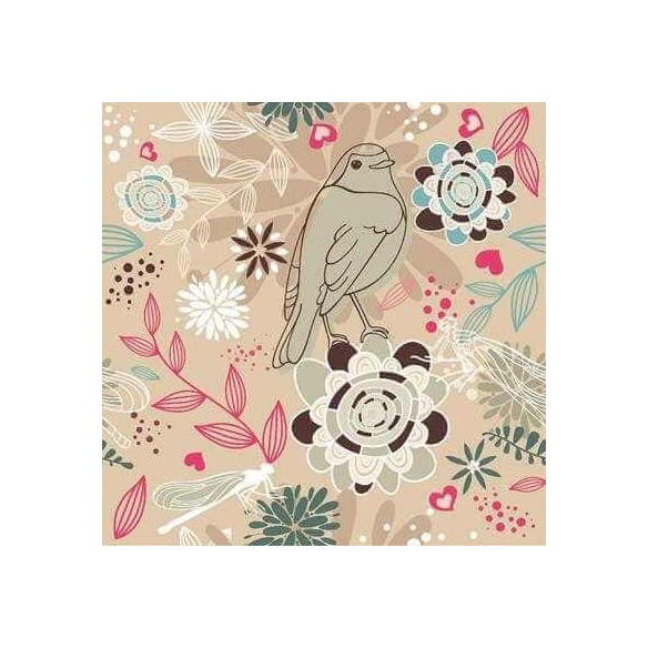 Papel de Parede Adesivo  Floral Bege 210132