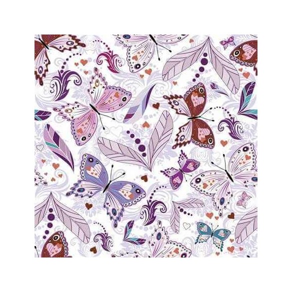 Papel de Parede Adesivo Borboleta Floral Roxo 58104982