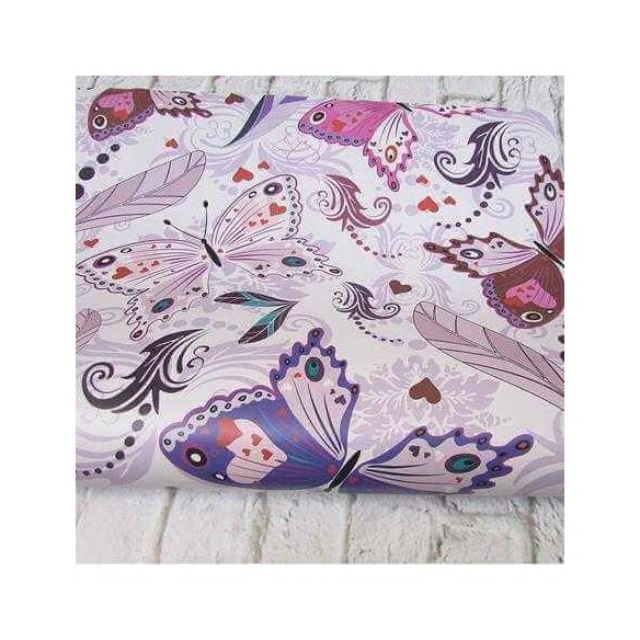 Papel de Parede Adesivo Borboleta Floral Roxo 58104982