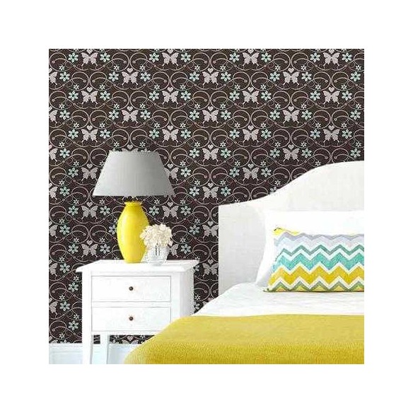 Papel de Parede Adesivo Borboleta Marrom 186438653