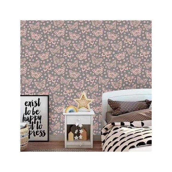 Papel de Parede Adesivo Borboleta Rosa 136012028