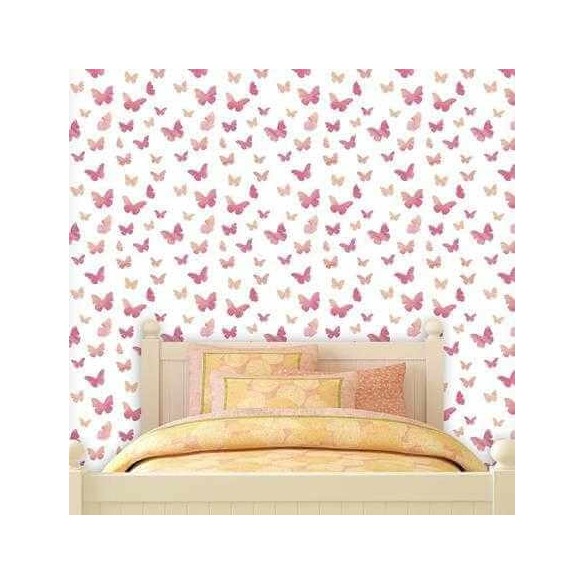 Papel de Parede Adesivo Borboleta Rosa 143846197