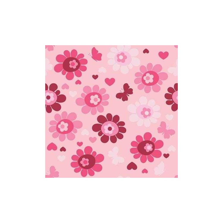 Papel de Parede Adesivo  Floral Rosa 1915
