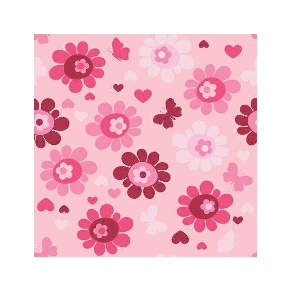 Papel de Parede Adesivo  Floral Rosa 1915