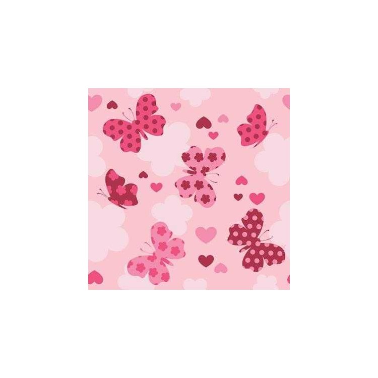 Papel de Parede Adesivo Borboleta Rosa 1912
