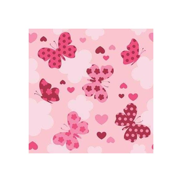 Papel de Parede Adesivo Borboleta Rosa 1912