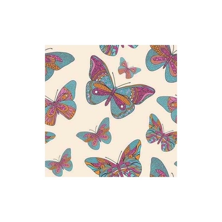 Papel de Parede Xadrez Azul - Borboleta Decor