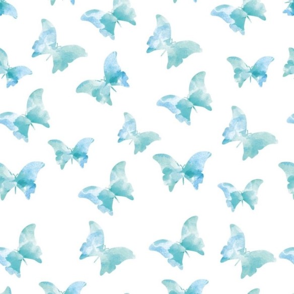 Papel de Parede Adesivo Borboletas Aquarela N019010