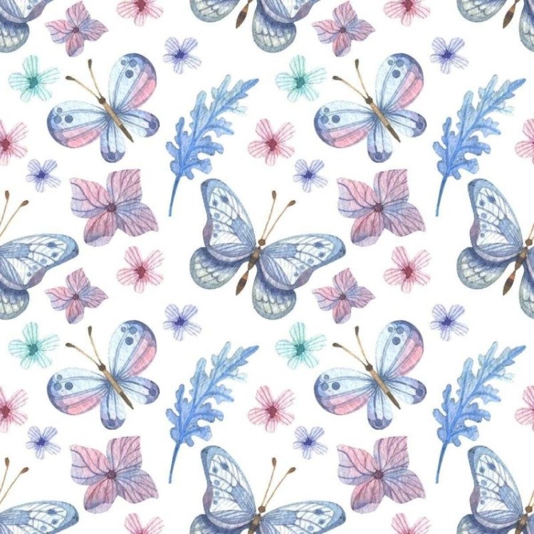 Papel de Parede Adesivo Borboletas e Flores...