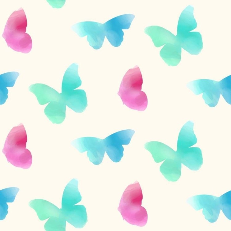 Papel de Parede Adesivo Borboletas em Aquarela...