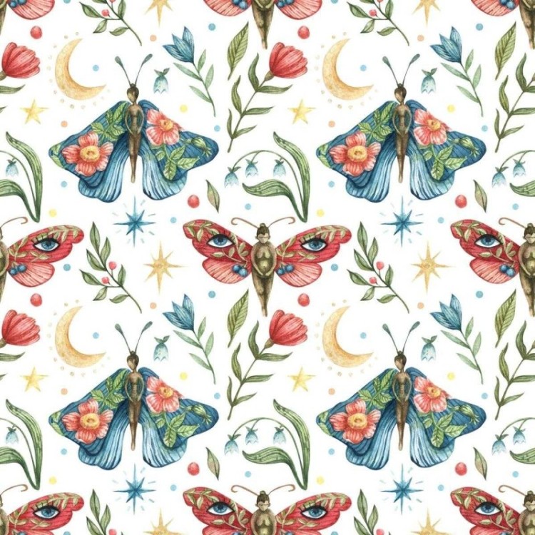Papel de Parede Adesivo Borboletas Florais...