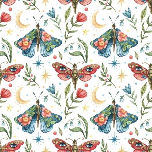 Papel de Parede Adesivo Borboletas Florais Colorido N04271