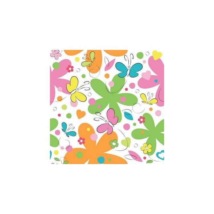 Papel de Parede Adesivo Borboletas Floral...