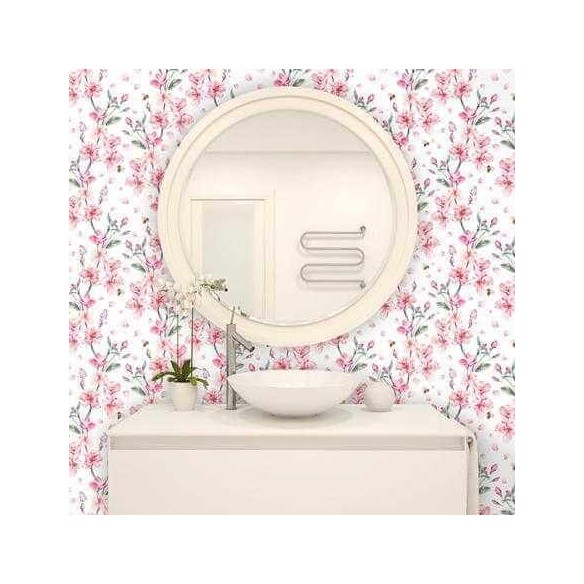 Papel de Parede Adesivo Borboletas Floral Rosa 539835793