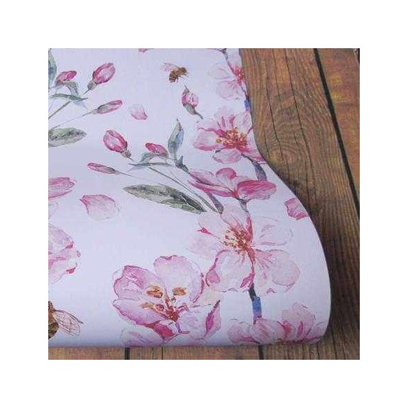 Papel de Parede Adesivo Borboletas Floral Rosa 539835793
