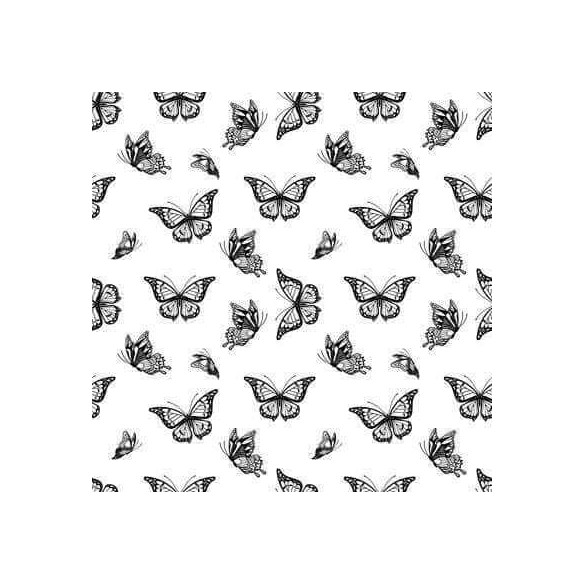 Papel de Parede Adesivo Borboletas Preto e Branco 368184509