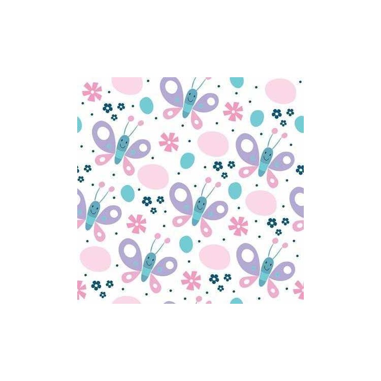 Papel de Parede Adesivo Borboletas Rosa e Roxo...