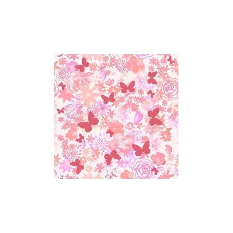 Papel de Parede Adesivo Borboletas Rosas 285850043