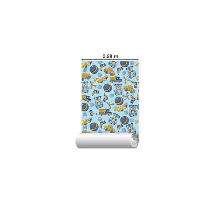 Papel de Parede Adesivo Brinquedos Azul 213420817