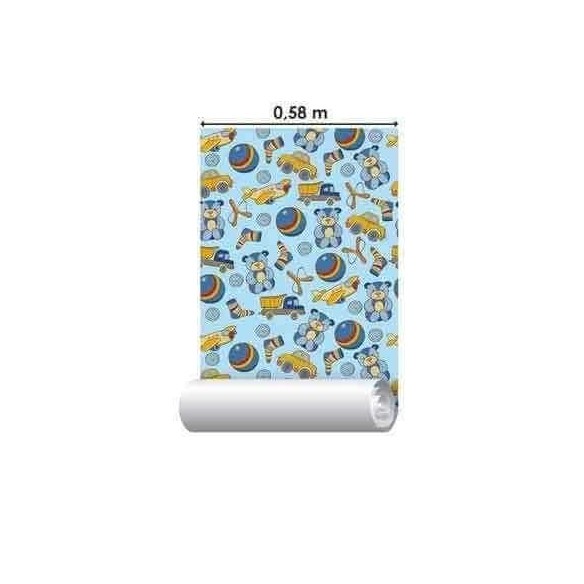 Papel de Parede Adesivo Brinquedos Azul 213420817