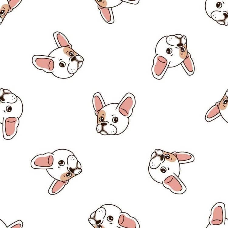 Papel de Parede Adesivo Bulldog Francês Fundo...