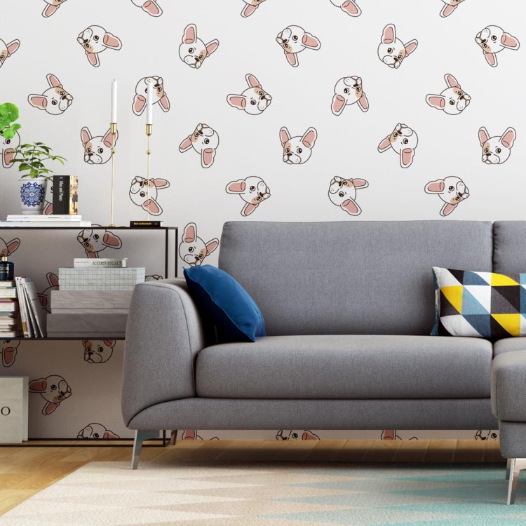 Papel de Parede Adesivo Bulldog Francês Fundo...