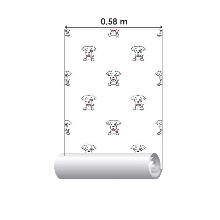 Papel de Parede Adesivo Cachorro Cartoon N08024