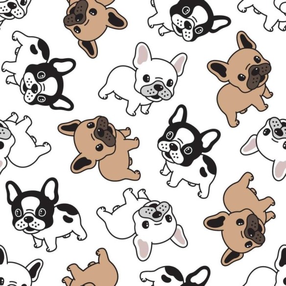 Papel de Parede Adesivo Cachorros Minimalistas N04053