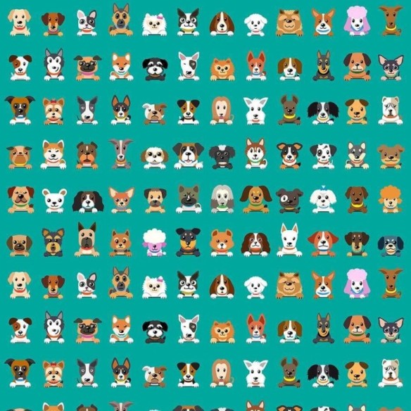 Papel de Parede Adesivo Cachorros N824