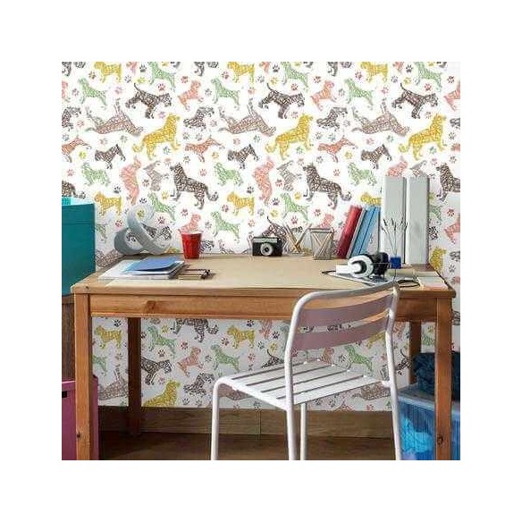 Papel de Parede Adesivo Cachorros Patinhas 285340877