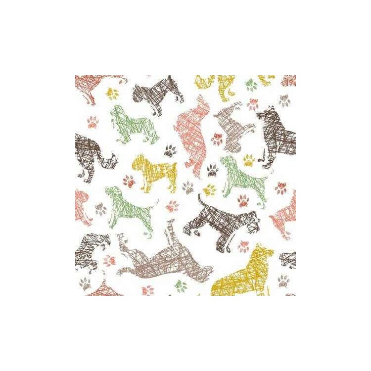 Papel de Parede Adesivo Cachorros Patinhas...