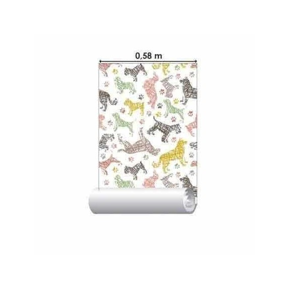 Papel de Parede Adesivo Cachorros Patinhas 285340877