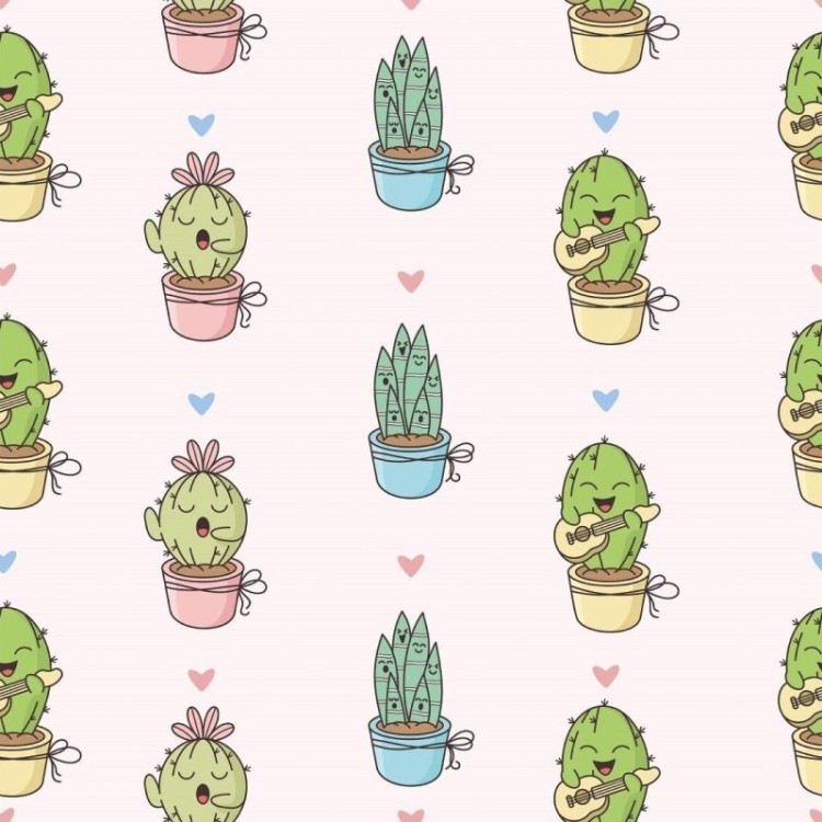 Papel de Parede Adesivo Cactos Plantas N015132