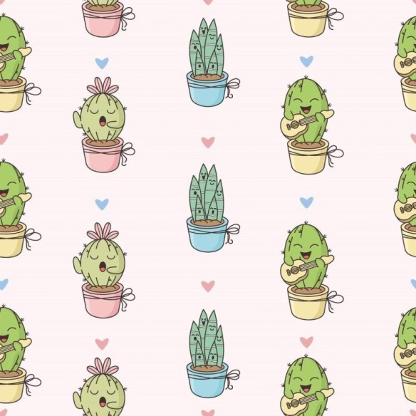 Papel de Parede Adesivo Cactos Plantas N015132