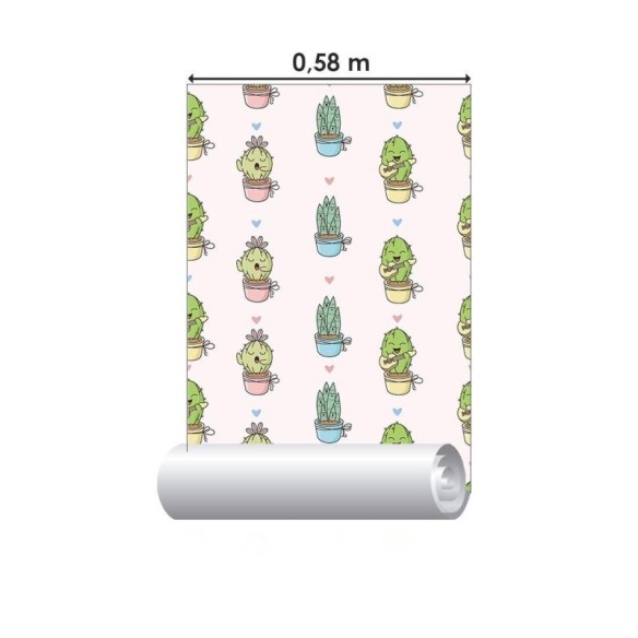 Papel de Parede Adesivo Cactos Plantas N015132