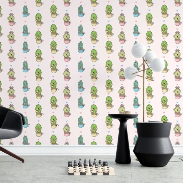 Papel de Parede Adesivo Cactos Plantas N015132