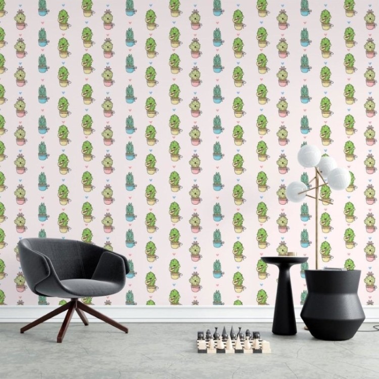 Papel de Parede Adesivo Cactos Plantas N015132