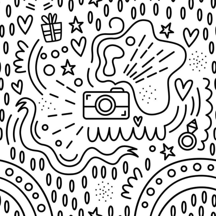 Papel de Parede Adesivo Câmera Para Colorir...