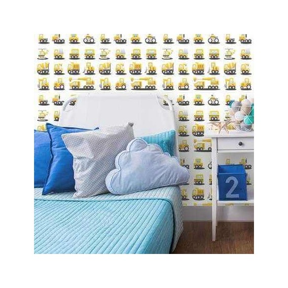 Papel de Parede Adesivo Caminhão Amarelo 534