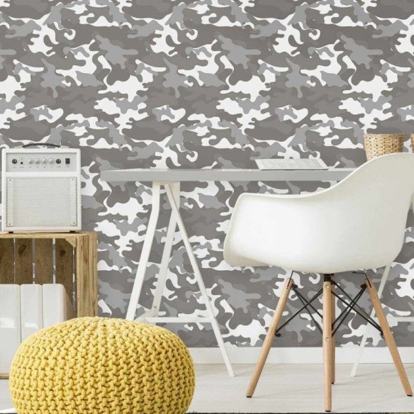 Papel de Parede Adesivo Camuflado Militar 53215