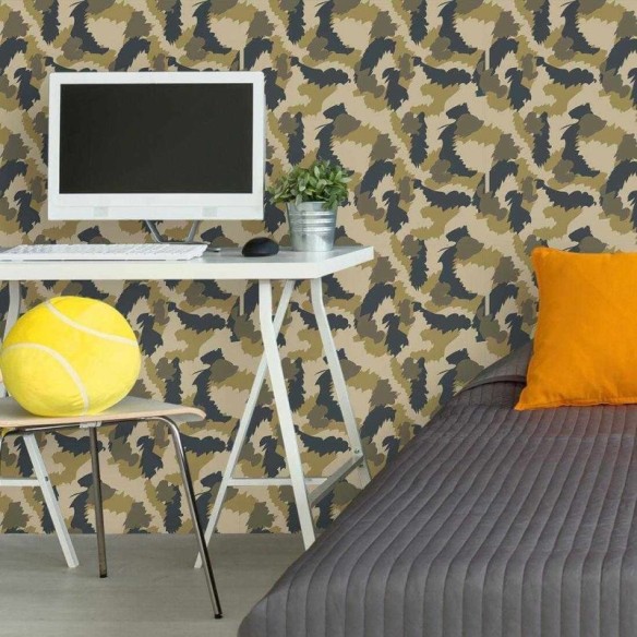 Papel de Parede Adesivo Camuflado Militar 85471