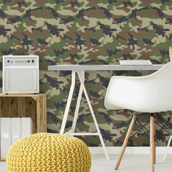 Papel de Parede Adesivo Camuflado Militar 98741