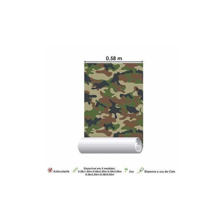 Papel de Parede Adesivo Camuflado Militar 98741