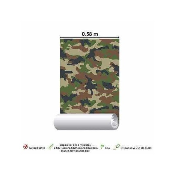 Papel de Parede Adesivo Camuflado Militar 98741